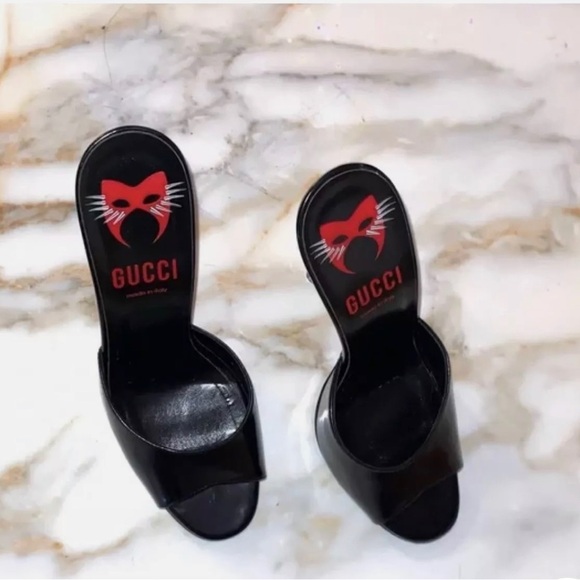 New Gucci Peep Toe Mules - Picture 1 of 4